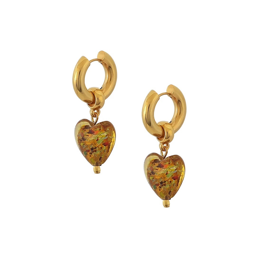 HEART OF GLASS EARRINGS GOLD