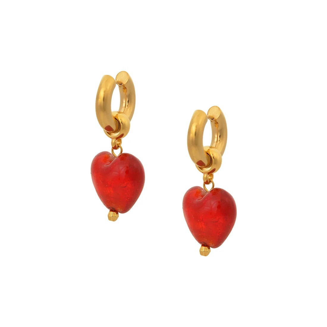 HEART OF GLASS EARRINGS RED