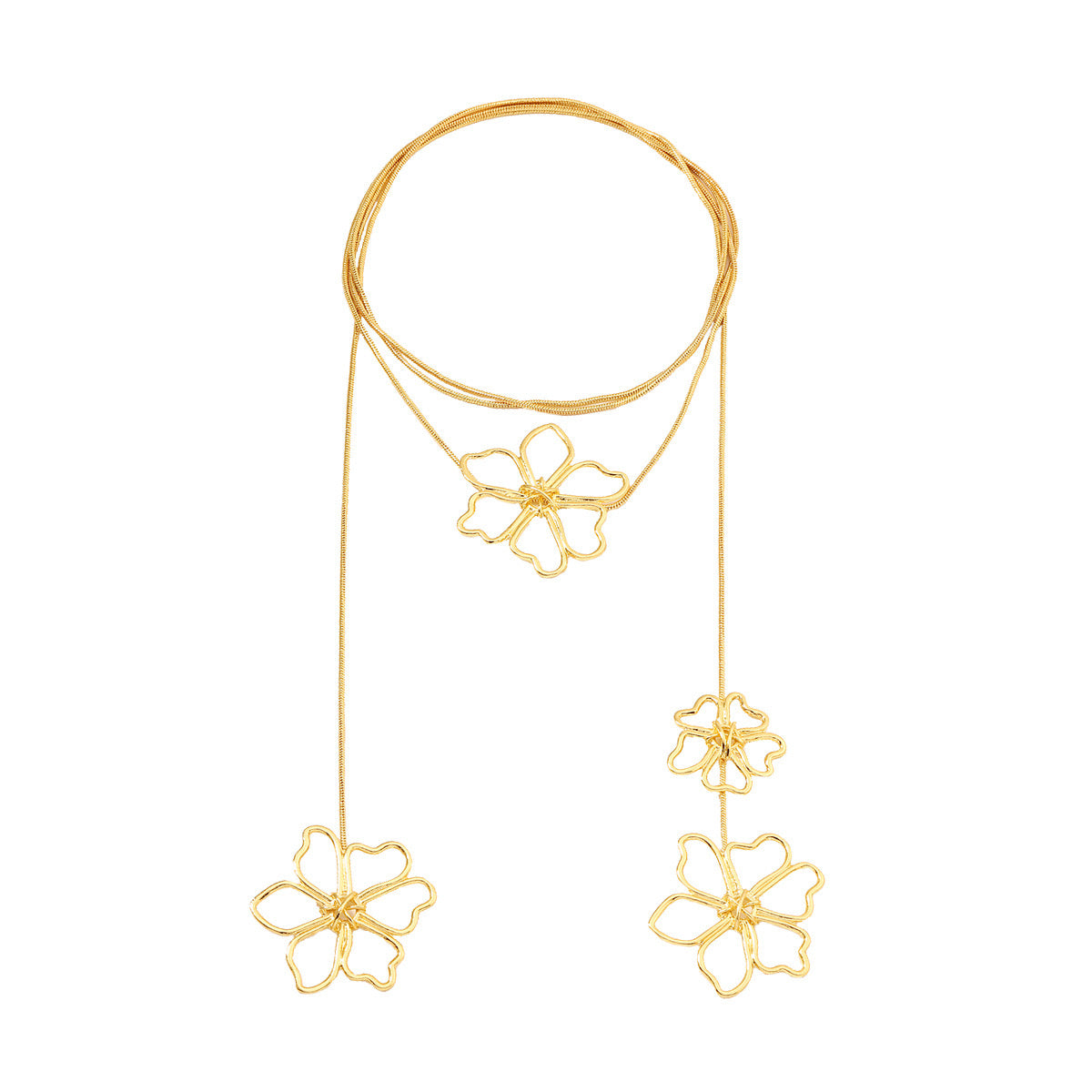 Versatile Floral Gold Necklace & Waist Chain