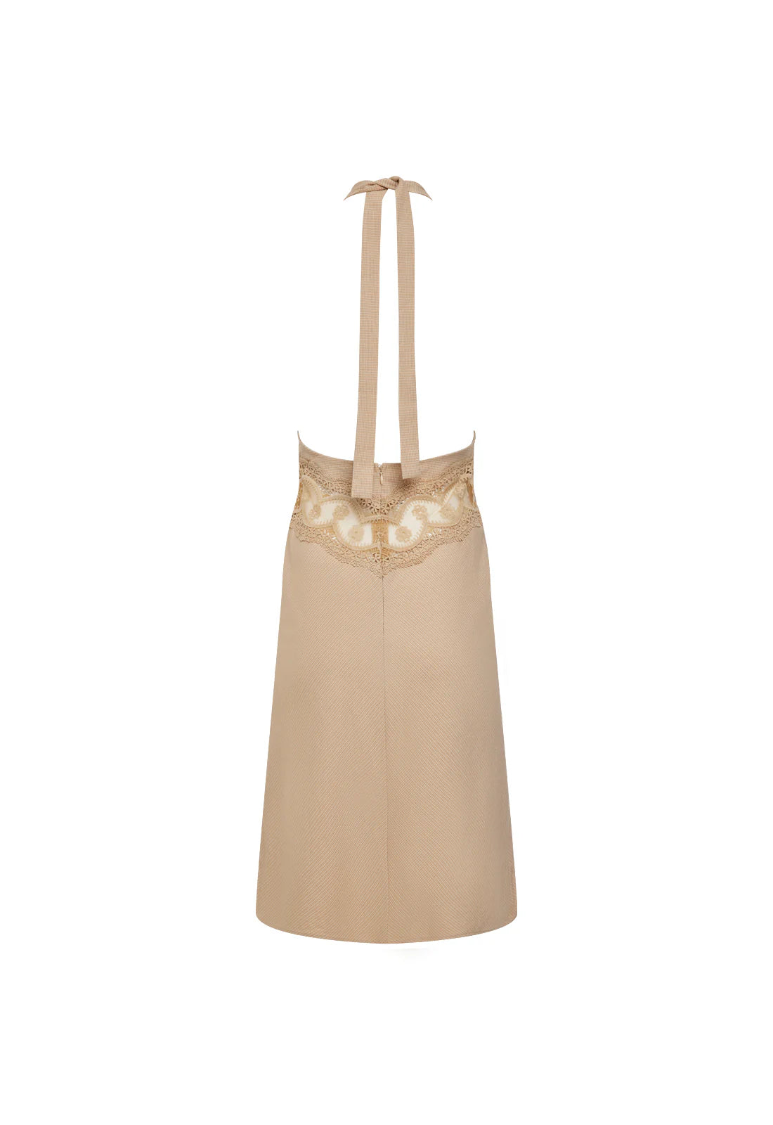 Solana Midi Dress in Beige Plaid