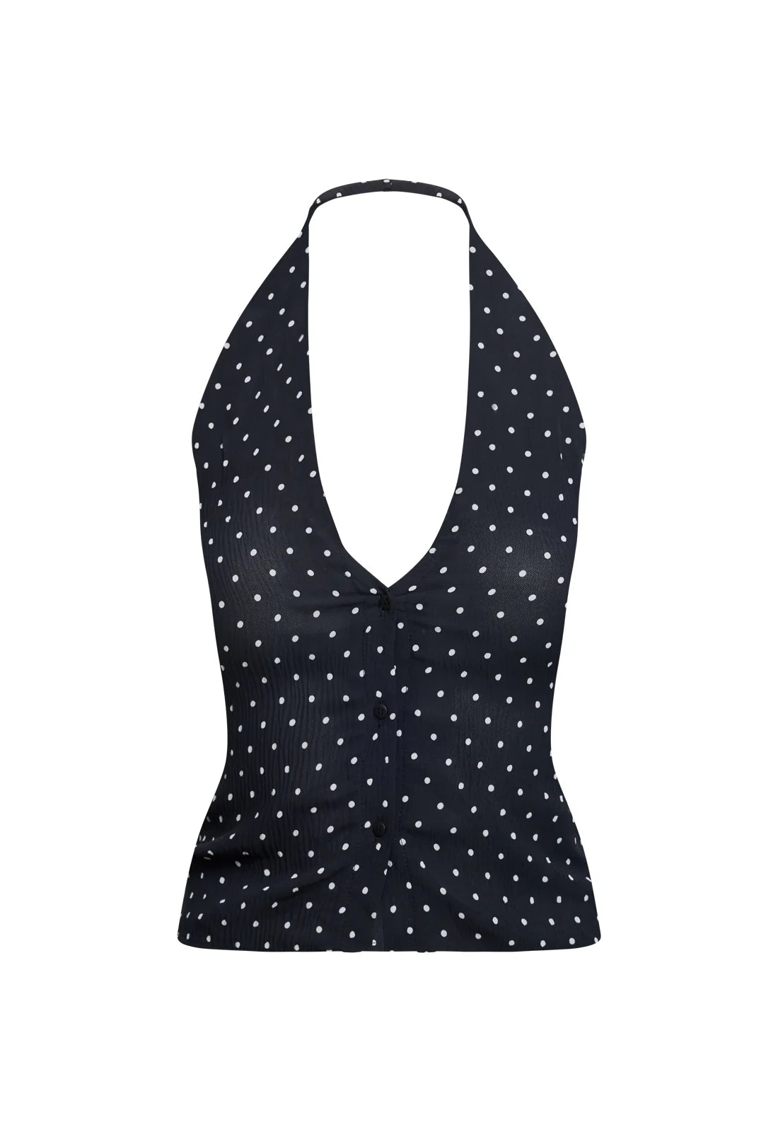 Brat Halter Top in Onyx Polka