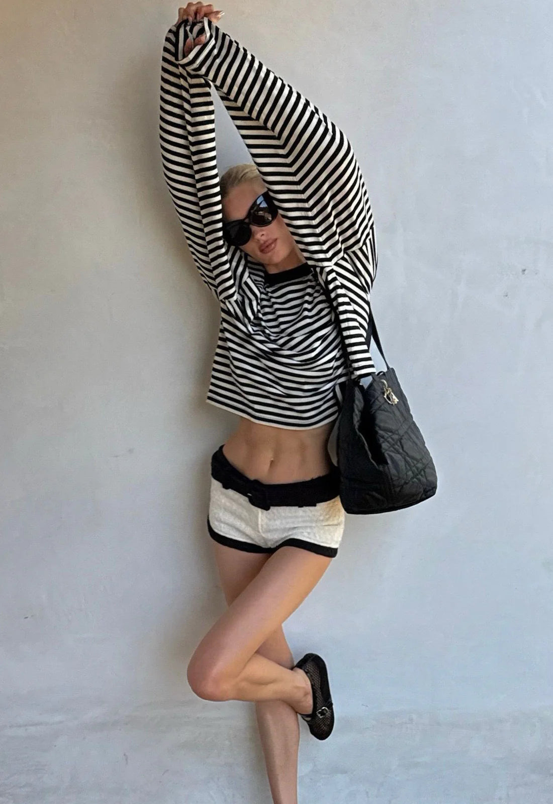 Bloom Long Sleeve T-shirt in Onyx Stripe