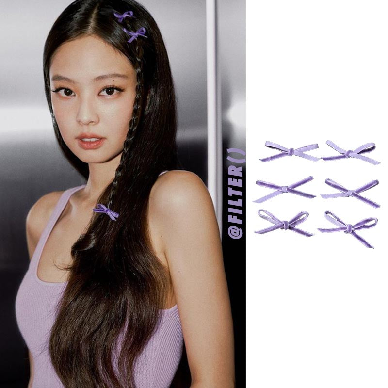 SWEET MINI BOW CLIPS SET IN LAVENDER