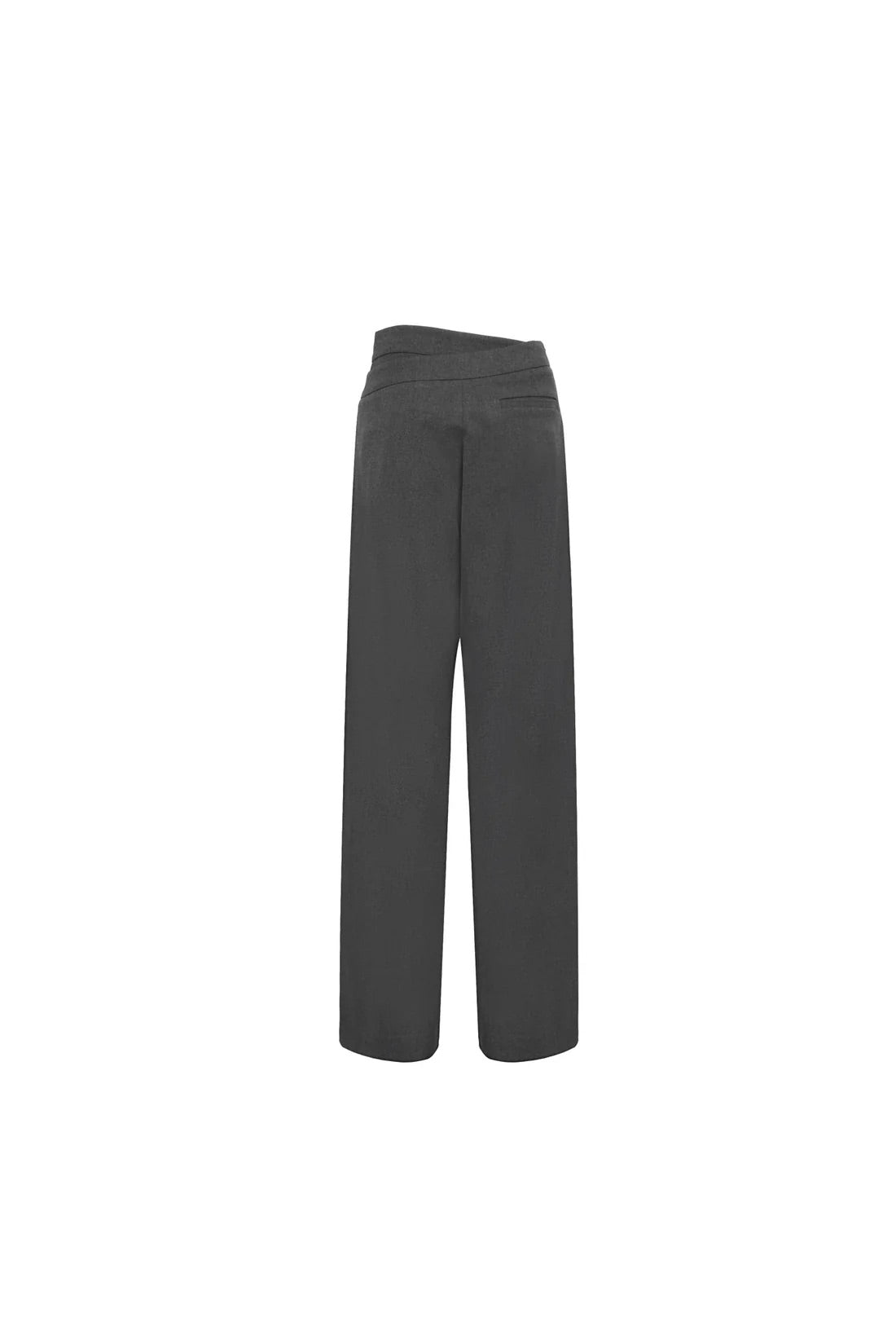 MISALIGNED STRAIGHT LEG TAILORED SUIT PANTS GREY