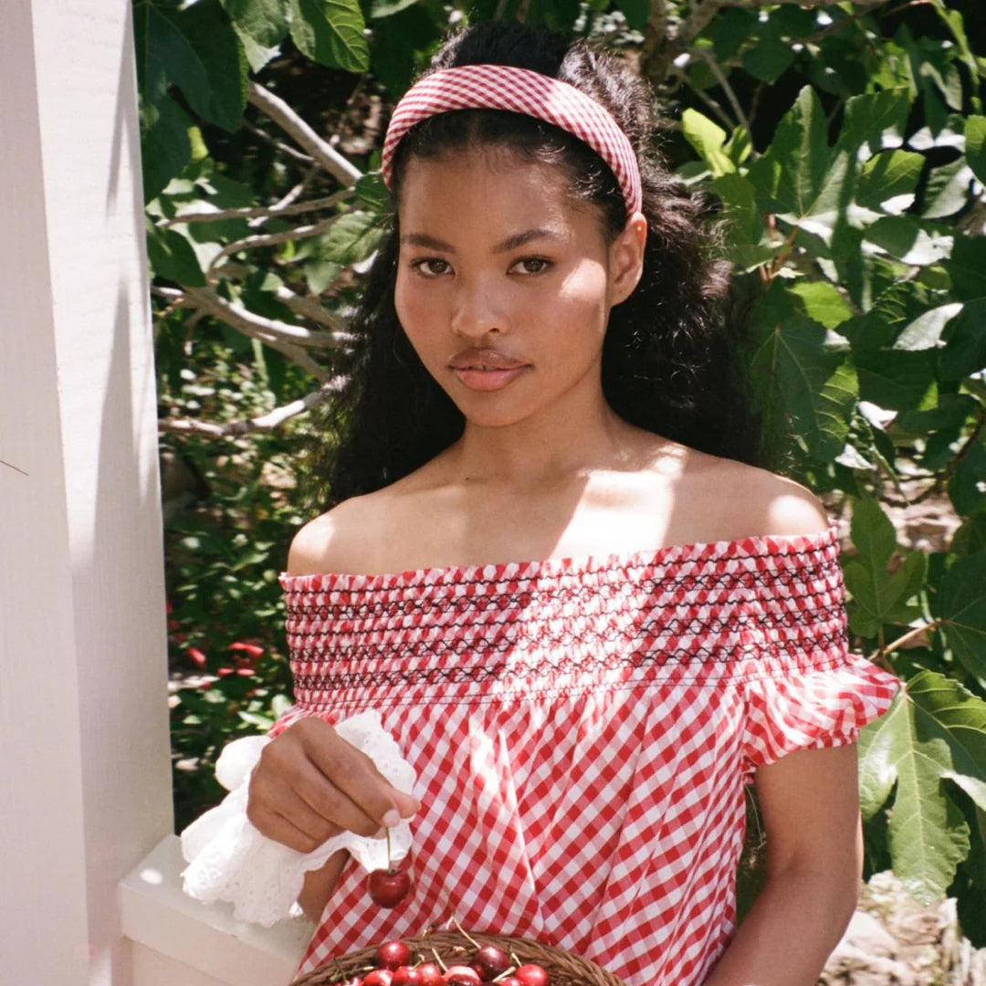 Halo Headband in Cherry Gingham