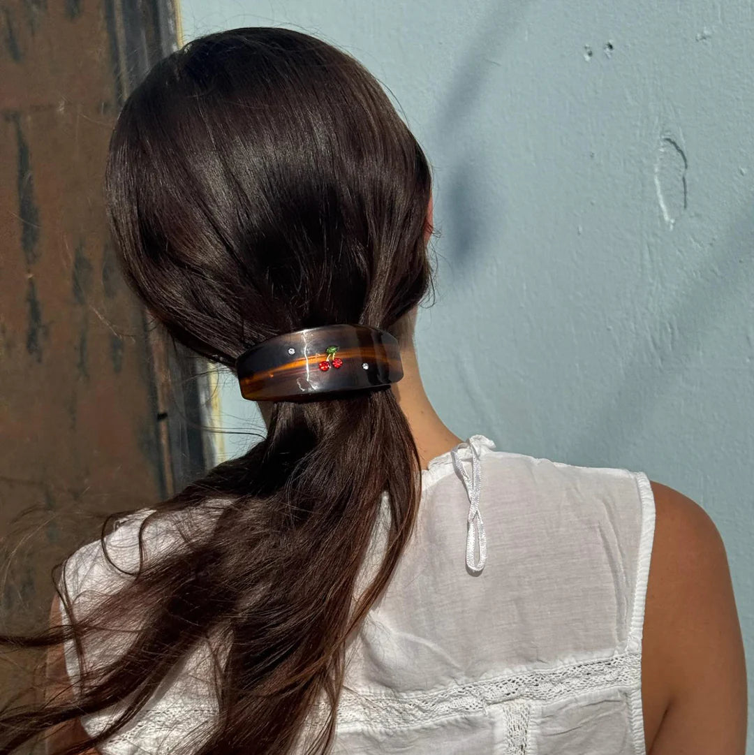 Ponytail Barrette in Tortoise Cherry