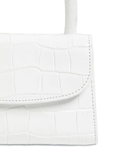 MINI WHITE CROCO EMBOSSED LEATHER