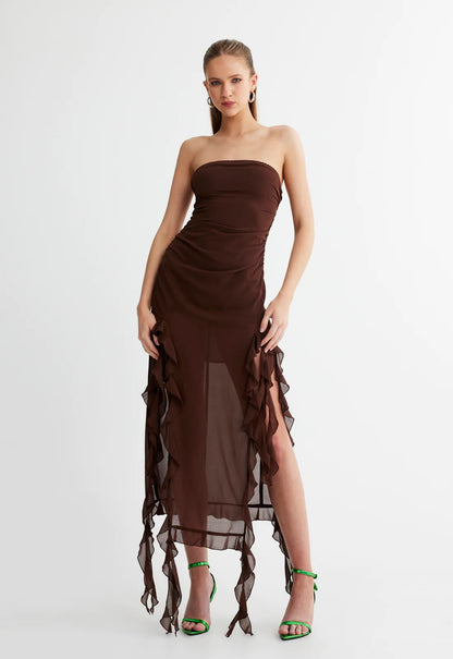 RENDEZVOUS DRESS CHOCOLATE