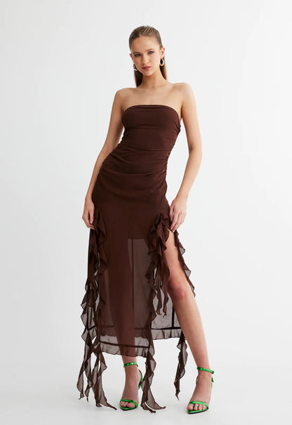RENDEZVOUS DRESS CHOCOLATE
