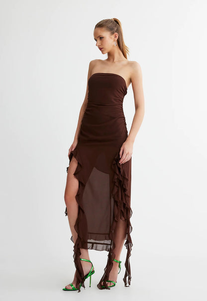 RENDEZVOUS DRESS CHOCOLATE