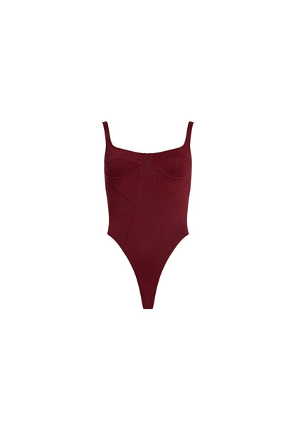 JE TAIME BODYSUIT BURGUNDY