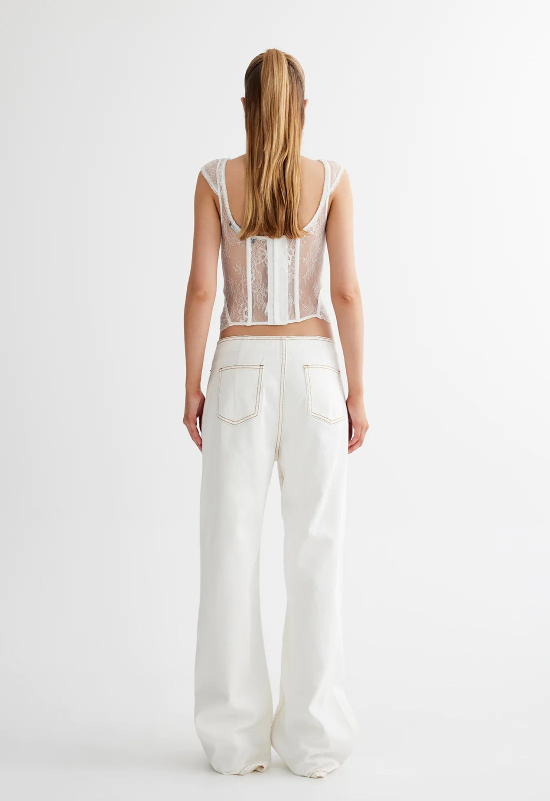 SOME LIKE IT HOT LACE CORSET GHOST WHITE
