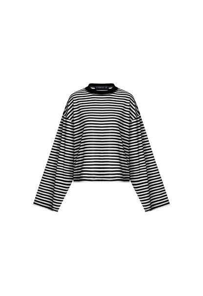 Bloom Long Sleeve T-shirt in Onyx Stripe