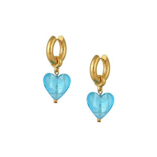 HEART OF GLASS EARRINGS AQUA