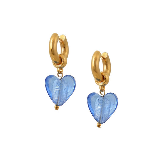 HEART OF GLASS EARRINGS BLUE