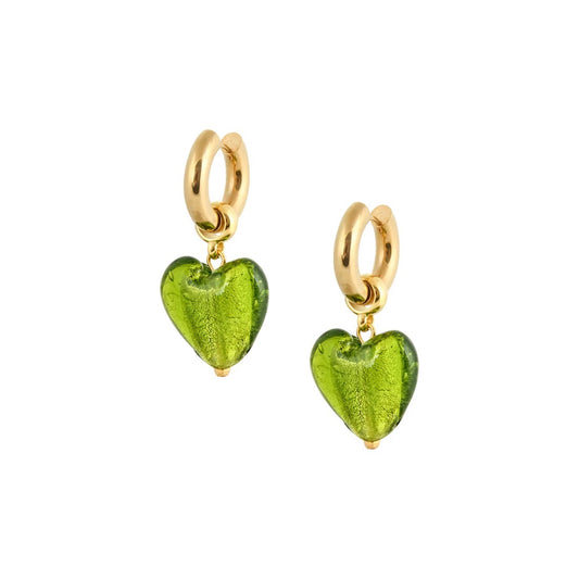 HEART OF GLASS EARRINGS EMERALD GREEN