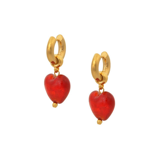 HEART OF GLASS EARRINGS RED