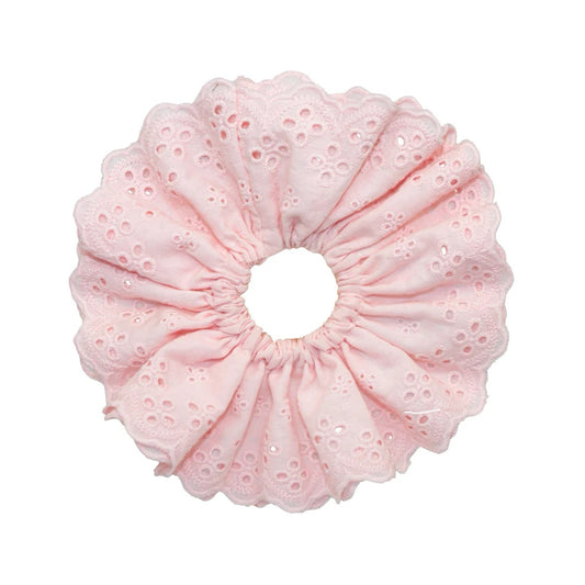 Eyelet Scrunchie in Cherry Blossom