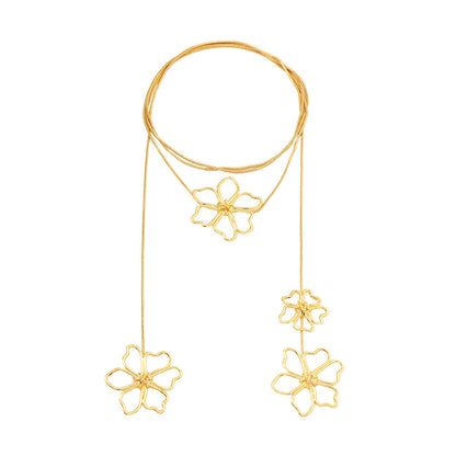 Versatile Floral Gold Necklace & Waist Chain
