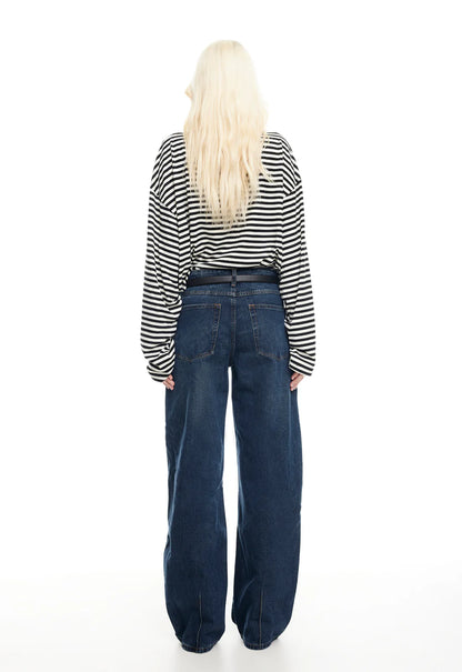 Bloom Long Sleeve T-shirt in Onyx Stripe