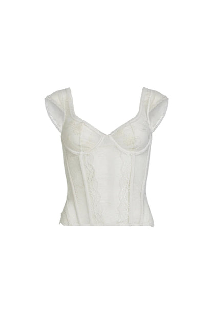 SOME LIKE IT HOT LACE CORSET GHOST WHITE