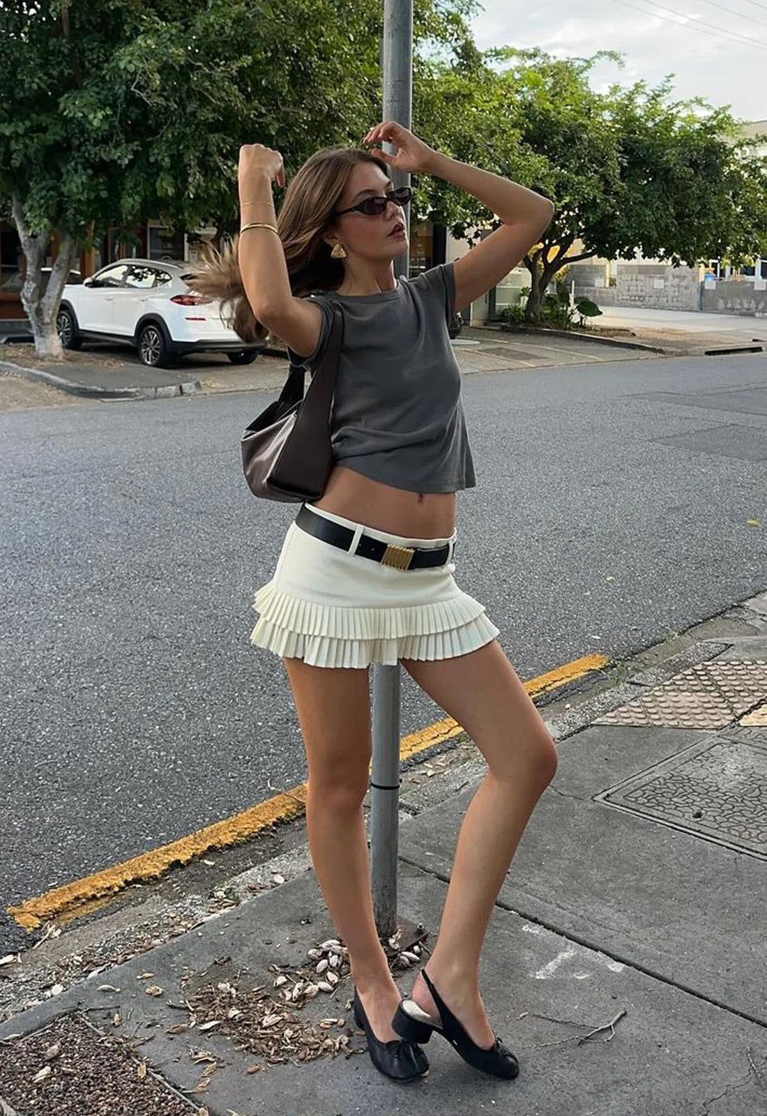 DOUBLE RUFFLE MINI SKORT SOFT LEMON