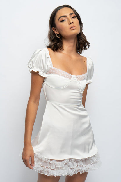WHITE BELLINA MINI DRESS
