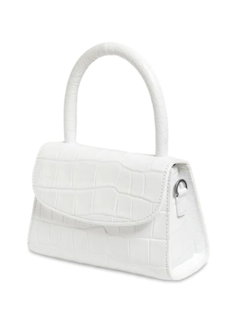 MINI WHITE CROCO EMBOSSED LEATHER