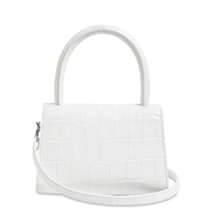 MINI WHITE CROCO EMBOSSED LEATHER