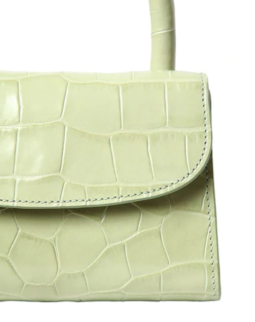 MINI SAGE GREEN CROCO EMBOSSED LEATHER
