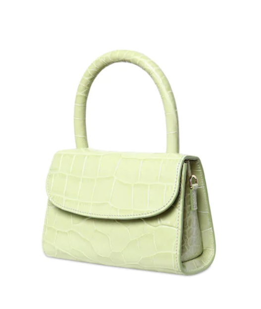 MINI SAGE GREEN CROCO EMBOSSED LEATHER