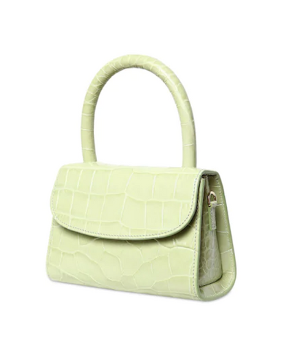 MINI SAGE GREEN CROCO EMBOSSED LEATHER