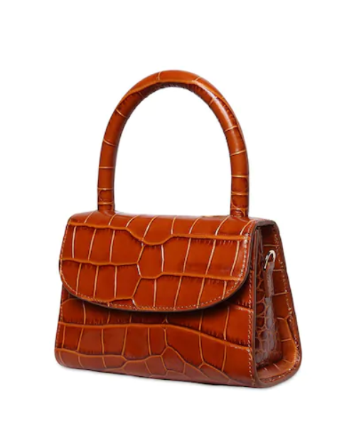 MINI TAN CROCO EMBOSSED LEATHER