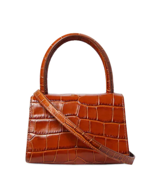 MINI TAN CROCO EMBOSSED LEATHER