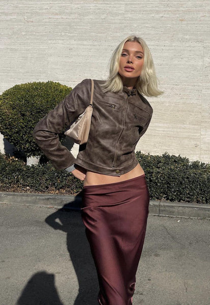 BELLA MOTO JACKET CHOCOLATE