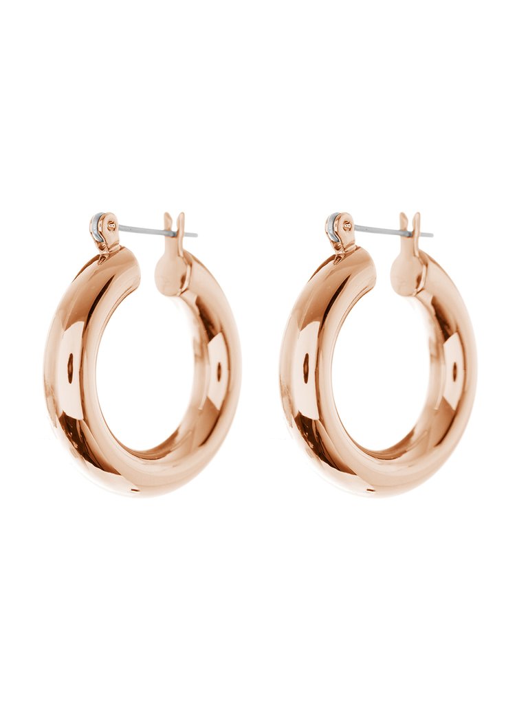 LUV AJ BABY AMALFI TUBE HOOPS- ROSE GOLD