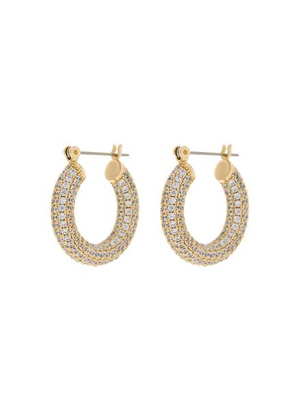 LUV AJ PAVE BABY AMALFI HOOPS- GOLD