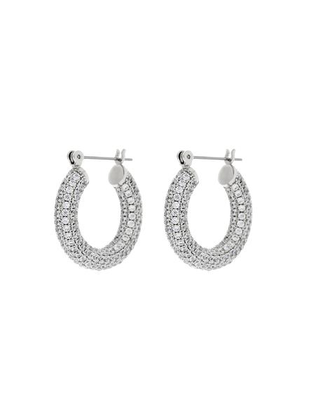 LUV AJ PAVE BABY AMALFI HOOPS- SILVER