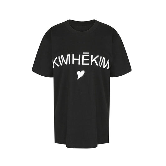 KIMHKIM HEART T-SHIRT - BLACK